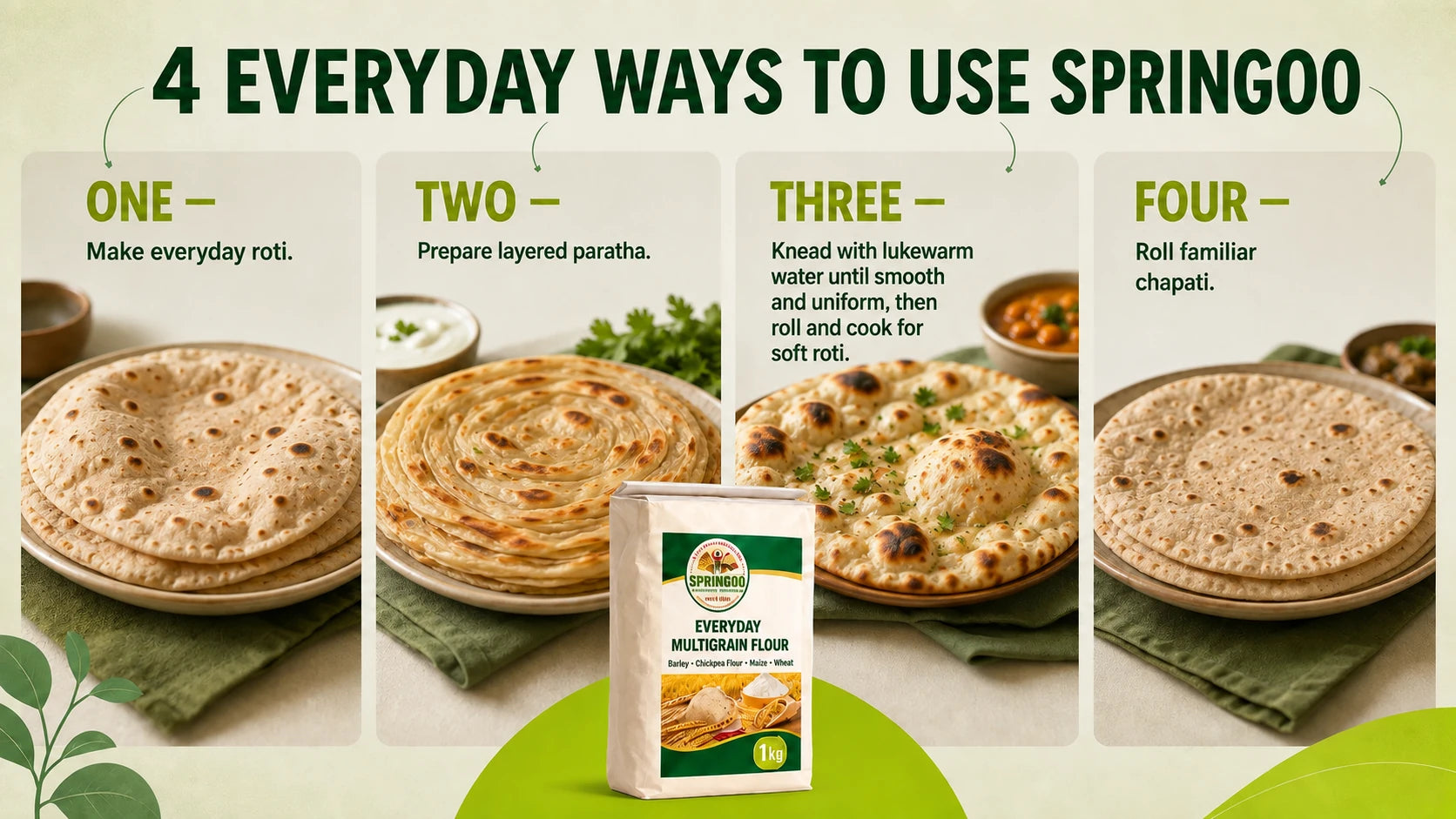 Four familiar ways to use Springoo flour